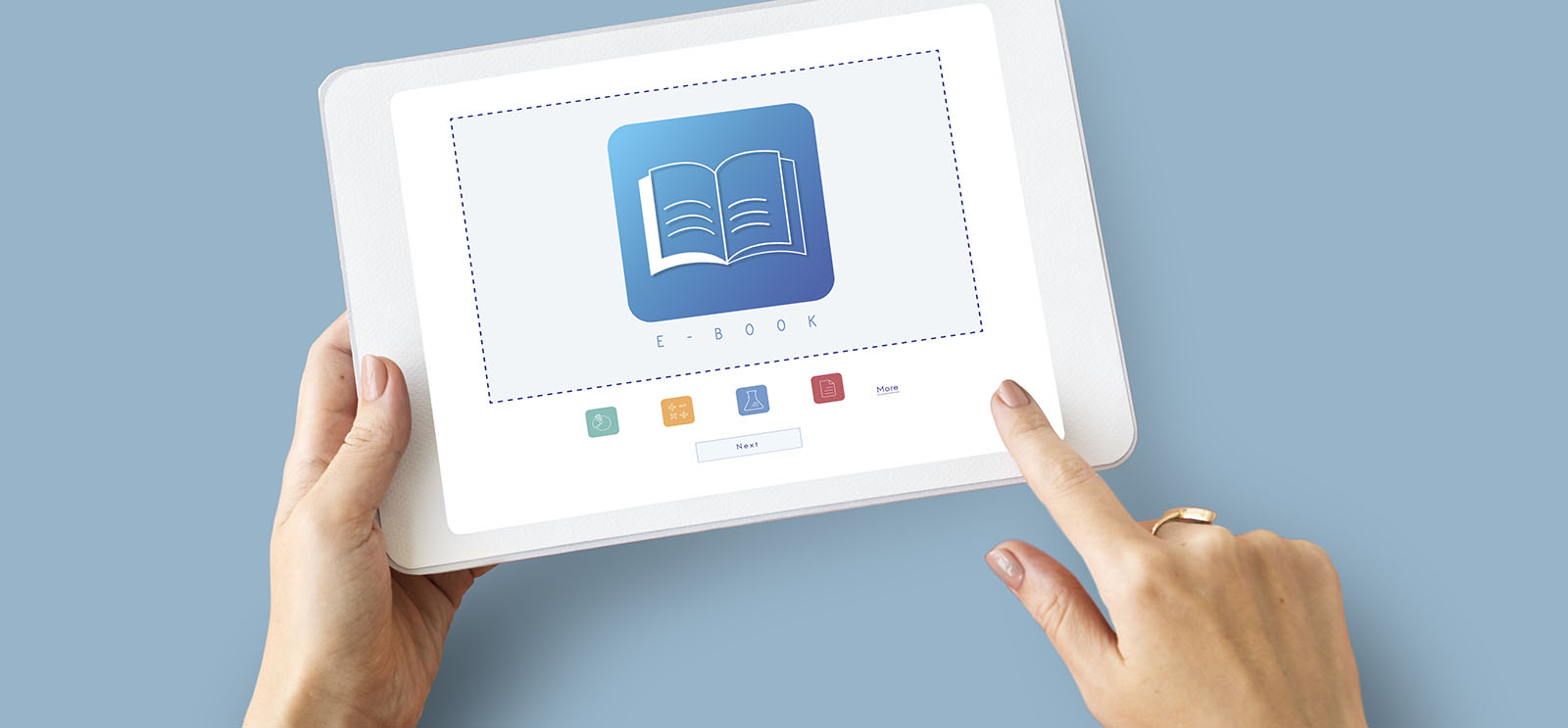 E-Book Online Learning Education Knowledge Graphic